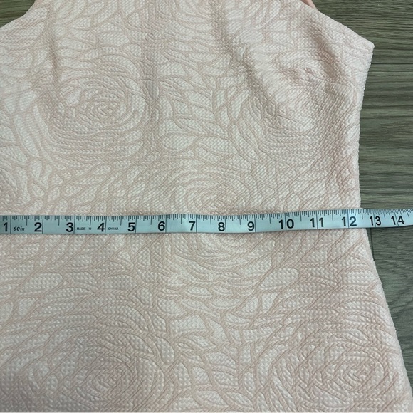 Bebe Light Pink Textured Floral Halter Neck Tulip Hem Mini Dress - Picture 9 of 12